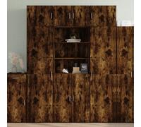 Highboard Smoked Oak 70x42.5x185 cm Engineered Wood Storage Cabinet Slim Modern