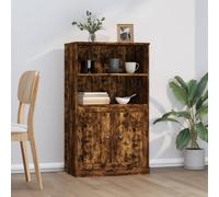 Highboard Smoked Oak Engineered Wood 60x35.5x103.5cm Slim Storage Cabinet Unit+