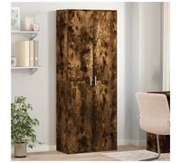 Highboard Smoked Oak Engineered Wood 70x33.5x180 cm 5-Shelf Storage Tall Modern