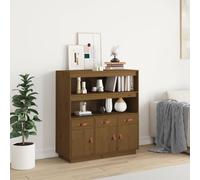 Highboard Solid Pine Honey Brown 100x40x108.5 cm Modern Storage Compact Cabinet