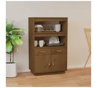 Highboard Solid Pine Honey Brown 67x40x108.5 cm Rustic XL Modern Storage Cabinet