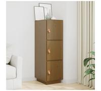 Highboard Solid Pinewood Honey Brown 34x40x108.5 cm Modern Storage Cabinet Door