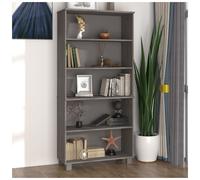 Highboard solid pinewood MDF light grey 85x35x180cm rustic storage cabinet shelf