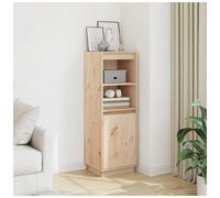 Highboard Solid Pinewood Storage Cabinet Slim Tall 37x34x110 cm. Natural Finish