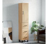 Highboard Sonoma Oak 34.5x34x180 cm Engineered Wood Tall Cabinet with Metal Feet