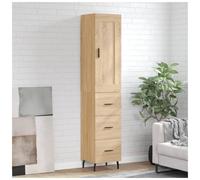 Highboard Sonoma Oak 34.5x34x180cm Engineered Wood 1 Door 1 Drawer Modern Tall