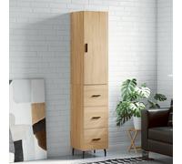 Highboard Sonoma Oak 34.5x34x180cm Engineered Wood High Storage Cabinet Drawer.