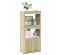 (sonoma oak, 63 x 33 x 140 cm) vidaXL Highboard Sideboard Storage Organiser Cabinet Cupboard Engineered Wood