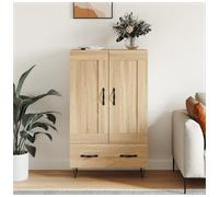Highboard Sonoma Oak 69.5x31x115cm Engineered Wood 2 Doors 1 Drawer Unit Slim