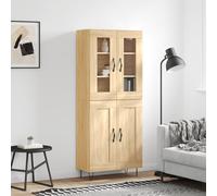 Highboard Sonoma Oak 69.5x34x180 cm Engineered Wood Berkfield Home Brown One Size
