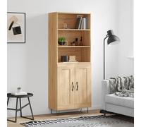 Highboard Sonoma Oak 69.5x34x180cm Engineered Wood 3-Drawer Hairpin LegsMax120kg