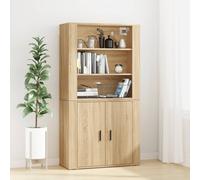 Highboard Sonoma Oak 80x33x80 cm Engineered Wood Wall-Mounted Storage Organizer