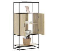 Highboard Sonoma Oak & Black Engineered Wood Metal 68x35x139 cm Tall Storage Pro