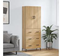 Highboard Sonoma Oak Engineered Wood Metal Feet 69.5x34x180 cm Storage CompactXL