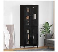 vidaXL Highboard Black Oak 69.5 x 34 x 180 cm Engineered Wood