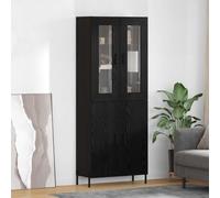 vidaXL Highboard Black Oak 69.5 x 34 x 180 cm Engineered Wood