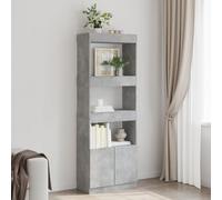 Highboard Storage Cabinet Multi-Purpose Cabinet Storage Cabinet Sideboard Side Cabinet for Living Room 63 x 33 x 180 cm Concrete Grey Wood Material