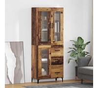 Highboard storage cabinet Old wood 69.5x34x180cm Engineered wood 2 doors drawer