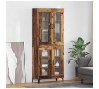 Highboard Storage Cabinet Old Wood 69.5x34x180cm Engineered Wood Wall-Mount 2dr