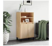 Highboard Storage Cabinet Sonoma Oak 60x36x110cm Engineered Wood 2 Doors Modern