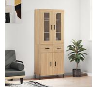 Highboard Storage Cabinet Sonoma Oak 69.5x34x180 cm Engineered Wood Wall Mounted