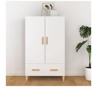 Highboard Storage Cabinet White 70x31x115 cm Engineered Wood Slim Modern Compact