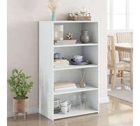 Highboard Storage Cabinet White 70x41x124cm Engineered Wood Minimalist Slimline