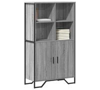 Highboard Storage Grey Sonoma Engineered Wood 79.5x35.5x137.5 cm 4 open 2 door.
