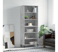 Highboard Tall Cabinet Concrete Grey 69.5x32.5x180 cm Engineered Wood & Metal XL