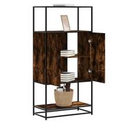 Highboard tall storage cabinet Smoked Oak 68x35x139cm Engineered Wood metal 60kg