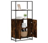 Highboard Tall Storage Cabinet Smoked Oak 68x35x139cm Engineered Wood Metal 70kg