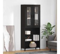 vidaXL Highboard Black Oak 69.5 x 34 x 180 cm Engineered Wood