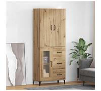 Highboard Wall-Mounted 69.5x34x180cm Artisan Oak Engineered Wood 2 Doors Drawer