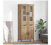 Highboard Wall-Mounted Artisan Oak 69.5 x 34 x 180 cm Engineered Wood 2 Doors .