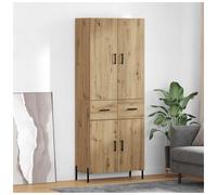 Highboard wall-mounted artisan oak 69.5x34x180cm engineered wood 2 doors modern