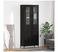 vidaXL Highboard with Drawer 2 pcs Black Oak Engineered Wood