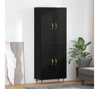 vidaXL Highboard Black Oak 69.5 x 34 x 180 cm Engineered Wood