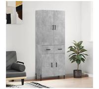 Highboard wall-mounted Concrete Grey 69.5x34x180cm Engineered Wood 2-doors.