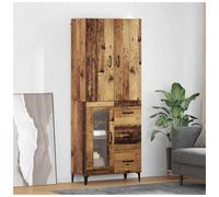 Highboard Wall-Mounted Old Wood 69.5x34x180cm Engineered Wood 2 Doors Drawer EZ