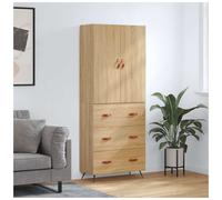 Highboard Wall-Mounted Sonoma Oak 69.5x34x180cm Engineered Wood Cabinet w/drawer