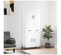 Highboard Wall-Mounted White Engineered Wood 69.5x34x180 cm 2-Door Minimal Slim