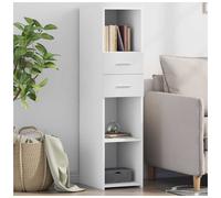 Highboard White 30x42.5x124cm Engineered Wood Minimalist Storage Cabinet Wallfix