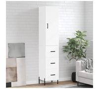 (white) vidaXL Highboard Sideboard Storage Cabinet Side Cabinet White Engineered Wood