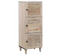 Highboard White 40 x 33 x 110 cm Solid mango wood