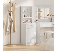 Highboard White 40x40.5x135 cm Engineered Wood 1 Drawer 1 Door ModernMatteFinish