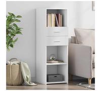 Highboard White 40x42.5x124 cm Engineered Wood Slim Storage Cabinet ModernUnitXL