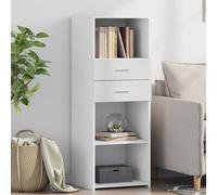 Highboard White 45x42.5x124 cm Engineered Wood Storage Cabinet Minimal Slimline