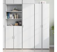 Highboard White 50x42.5x185 cm Engineered Wood Tall Storage Cabinet Doors small