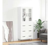 Highboard White 69.5x34x180 cm Engineered Wood