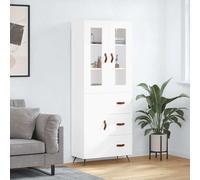 Highboard White 69.5x34x180 cm Engineered Wood